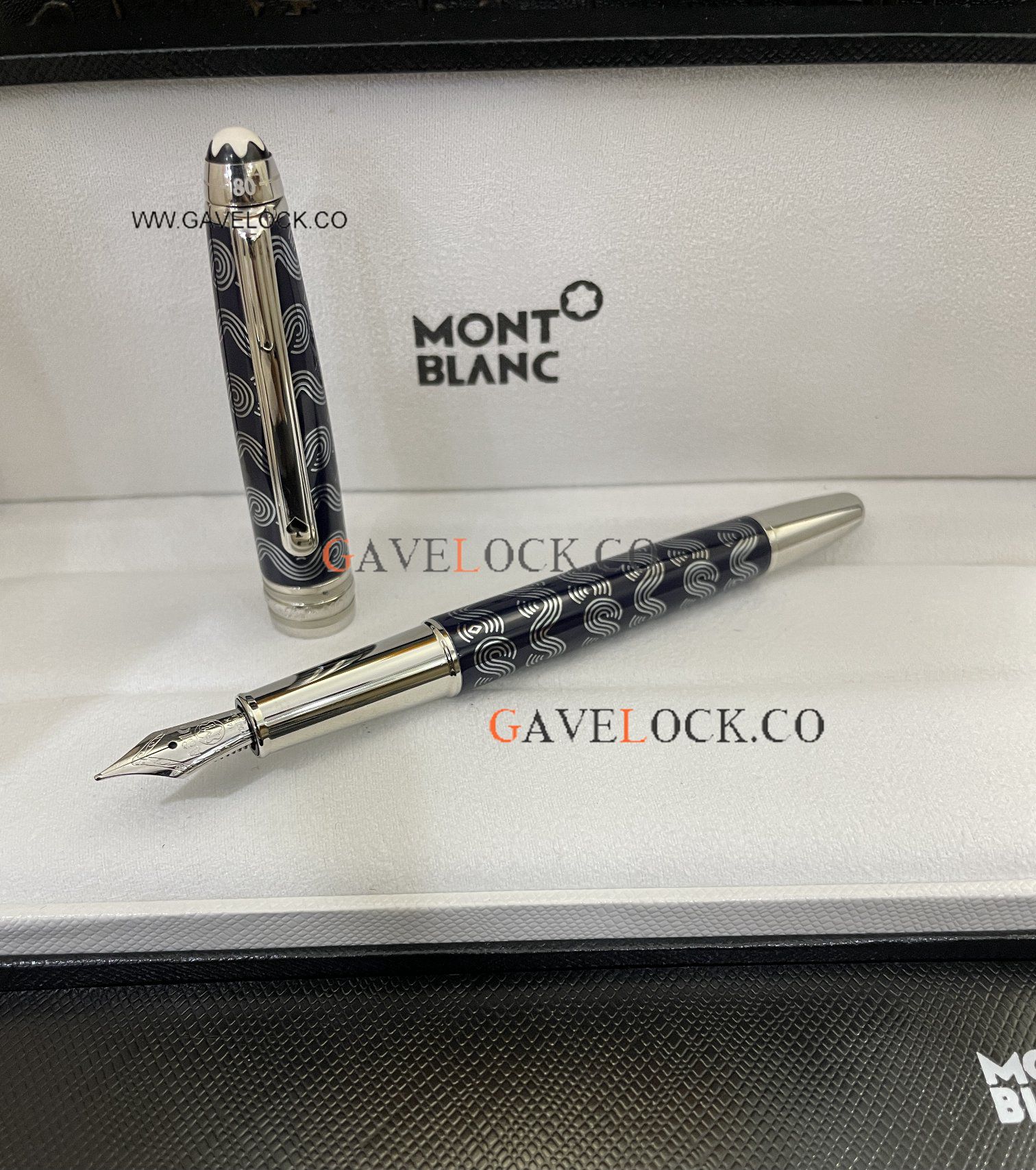 Copy Montblanc Meisterstuck 80 Days Solitaire LeGrand 164 Fountain/ Dark Blue